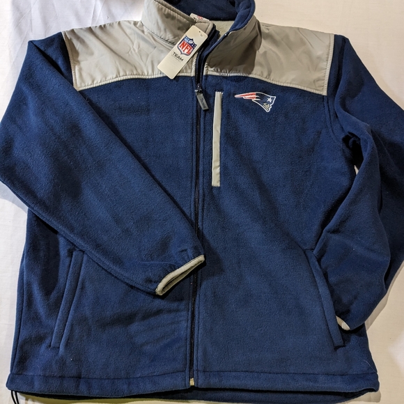 NWT New England Patriots authentic NFL zip jacket coat men's large blue Football - Picture 3 of 12